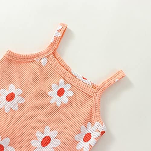 בגדי תינוקות בגד גוף פרחוני ללא שרוולים רומפר + פרחים פרחים מכנסיים קצרים תלבושות קיץ לתינוקות