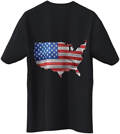 חולצות וינטג 'לגברים חולצות טי גרפיות לגברים חולצת טי מזדמן 3 ד 4 ביולי דפוס דגל חולצות וינטג'