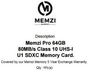 כרטיס זיכרון ממזי פרו 64 ג ' יגה-בייט 10 80 מגה-בייט/שניות עבור ניקון ד3300, ד3200, ד3100, ד810,