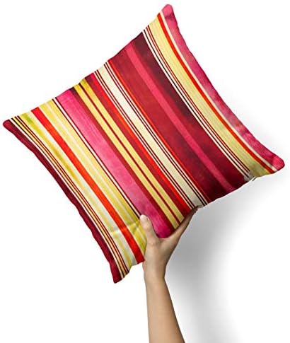 IIROV VINTAGE אדום וצהוב גראנג 'פסים - עיצוב בית דקורטיבי בהתאמה אישית מכסה כרית כרית מקורה או חיצוני פלוס כרית