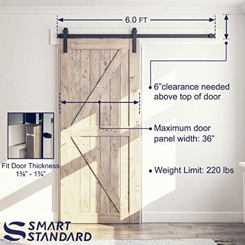 Smartstandard 6 מטר כבד חריף חוסן אחזקה דלתות אסם ערכת חומרה חלקה ומגניבה בשקט התקנה מפורטת מתאימה 36