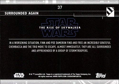 2020 Topps מלחמת הכוכבים העלייה של Skywalker Series 2 Blue 37 מוקף שוב Chewbacca, Fin, Poe