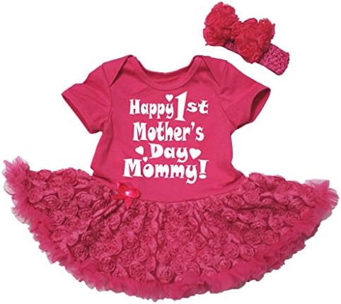 Petitebella Happy יום אם ראשון אמא שמלת תינוקת NB-18M
