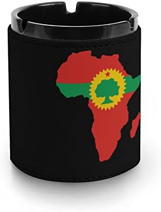 דגל אורומו על אפריקה מפת עור סיגריה סיגריה אשריי אפר מחזיק שולחן עבודה נייד מגש אפר מעשן למשרד הפטיו ובית