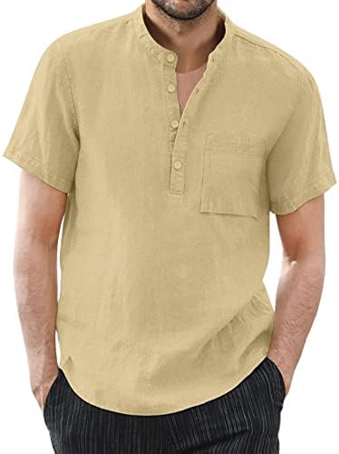 ארוך רטרו T חולצה מוצקה חולצות כיס כותנה רחבה לגברים