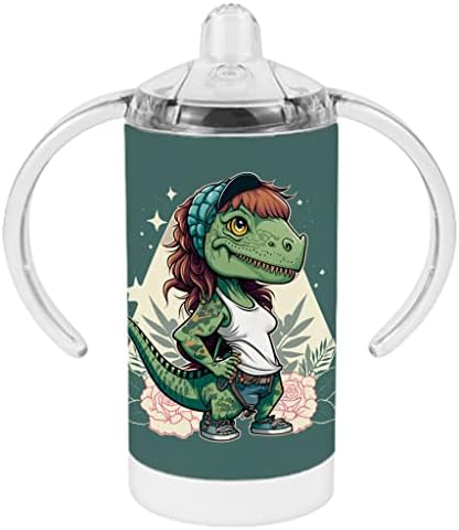 אנימה טי רקס ילדה קש כוס-דינוזאור תינוק קש כוס - חמוד קש כוס