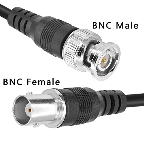 Pngknyocn Bnc Splitter כבל BNC נקבה עד כפול BNC כבל מתאם מחבר זכר למצלמות וציוד וידאו （0.4M）