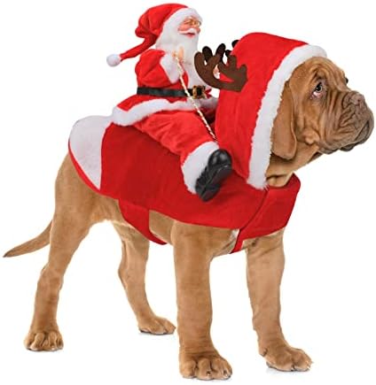 סנטה כלב תלבושות חג המולד לחיות מחמד בגדי סנטה קלאוס רכיבה לחיות מחמד קוספליי מסיבת תחפושות להתלבש כלבים