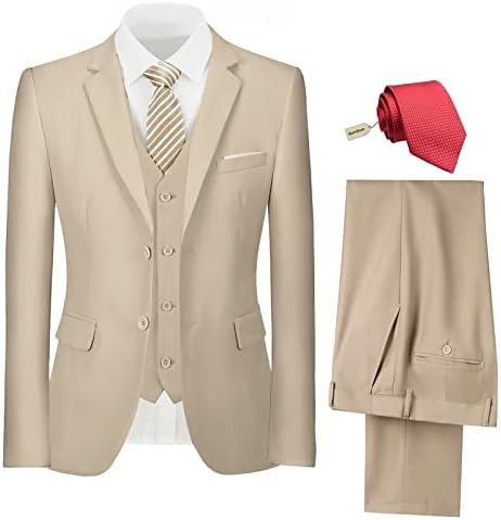 גברים חליפת 3 חלקים סט דלים בכושר לחתונה חליפה לחתונה לגברים שני כפתורים חליפות הגדרת מכנסי אפוד ז'קט