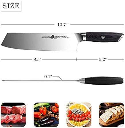 קליבר בשר טואו 6.5 אינץ 'וסכין קיריצוקה 8.5 אינץ' - קליבר ירקות חיתוך סכין קצבים-פלדת ה. ק. גרמנית