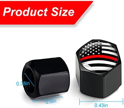 4 יחידות כובעי גזע של שסתום צמיג אמריקאי של דגל אמריקה לרכב, מכסי גזע אוטומטיים נגד גומי אטום לאוויר, גלגל