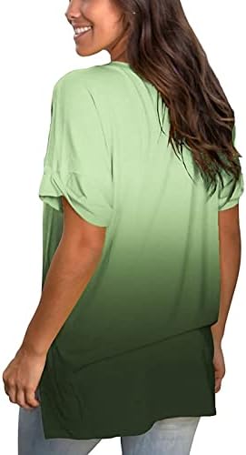 זורם חולצות לנשים, נשים חולצות צוות צוואר חולצה פרח הדפסת חולצות קיץ קצר שרוול טוניקת חולצות