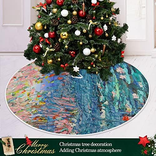 חבצלות בריכה של Oarencol צביעת פרחים חצאית עץ חג המולד 36 אינץ 'מפלגת חג עץ עץ עץ קישוטי מחצלת