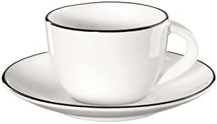ASA à שולחן Ligne Noir Espresso Cup עם צלוחית 0.07 ליטר לבן