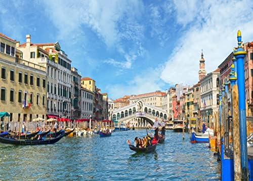 בלקו 20 על 10 רגל בד ונציה איטליה רקע גונדולה ליד גשר ריאלטו המפורסם בוונציה רקע צילום לקישוטי מסיבה