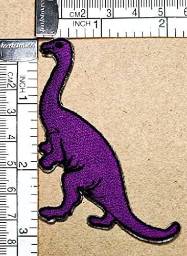 Kleenplus דינוזאור סגול Camptosaurus Cartoon ברזל רקום על תפירה על תג למעילי ג'ינס כובעי תרמילים תרמילים