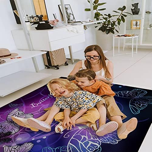 שטיח לילדים לבנות שטיחים סגולים אזור פרפר סגול שטיחים פרפר פרפר עיצוב חדר שינה לילדות נוער שטיח שטיח