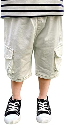 מכנסי יוגה נוער פעוטות תינוקות מושכים למכנסיים קצרים של ג'ינס ילדים אורך ברך אורך ברך אלסטי