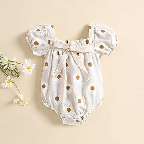 TSNBRE יילוד תינוקת רומפר חיננית הדפסת שרוול קצר סרבל בגדים בגדי קיץ