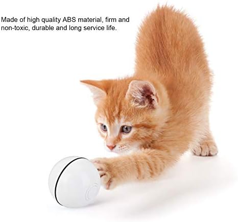 Goick ABS USB טעינה חכמה LED נוצץ קל חתול חיית מחמד משחק צעצועי כדור מתגלגל אוטומטיים ≠ לבן）