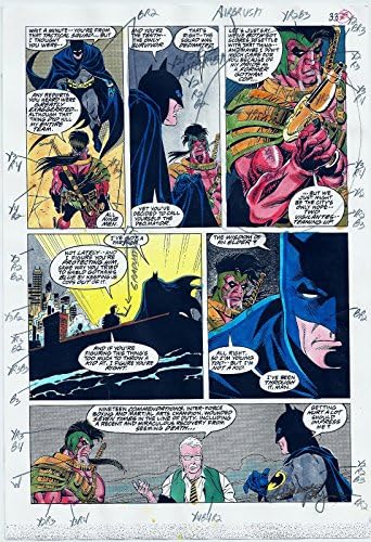 באטמן קומיקס שנתי 17 הפקה אמנות דף מקורי 33 חתום אדריאן רוי