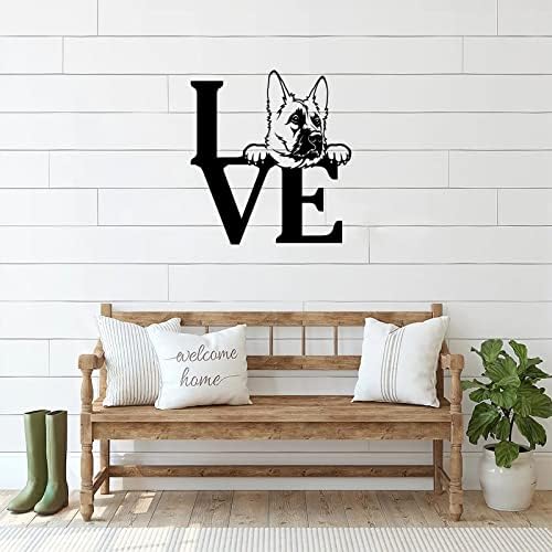 Alioyoit Love My Pet Dog My Word Art שלט מתכת שלט מתכת לייזר במצוקה חתוך קיר מתכת יצירות אמנות תליה
