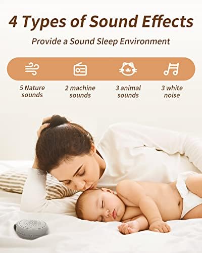 נייד לבן רעש מכונה עבור תינוק, שינה קול מכונה עם 12 מרגיע טבע שיר ערש נשמע, שינה טיפול מכונה עם