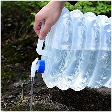 מיכל מים מתקפל מתקפל נייד קמפינג מוביל מים עם ברז, אחסון דלי כד מים ללא רעיל ללא רעיל BPA לאחסון