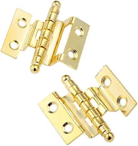 SDGH 2 PCS ריהוט זהב צירים דקורטיביים ארון דלתות דלתות ציר כתר 8 חורים עיצוב לקופסת תכשיטים מעץ וינטג