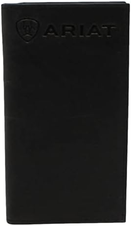 ארנק עור שחור של אריאט לגברים עם לוגו מובלט