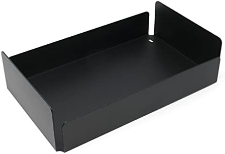 מארגן מגש מתכת מודרני לאחסון של משטח שולחן יהירות אמבטיה, שחור