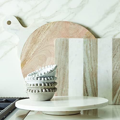 סנטה ברברה עיצוב סטודיו שולחן סוכר שיש עצלן סוזן, 14-אינץ קוטר, לבן