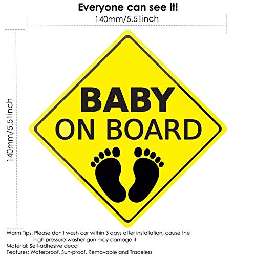תינוק על לוח מדבקה לרכב מדבקות בטיחות סימנים עצמי דבק קל להתקין עמיד למים 2 יחידות