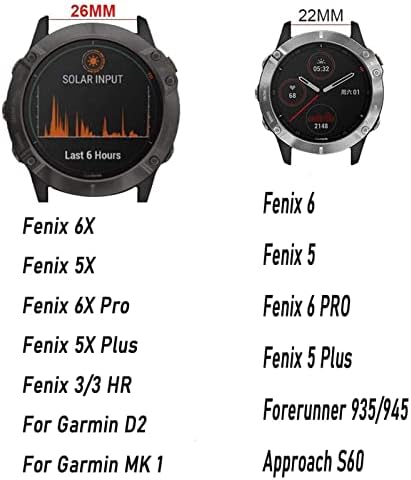 Sport Sport עור רצועת שעון עבור Garmin Fenix ​​6x 6 Pro 5x 5 פלוס 3 HR 935 945 22 26 ממ EasyFit מהיר מהיר להקה