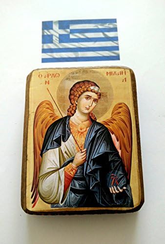 עץ יווני נוצרי אורתודוקסי עץ עץ של המלאך מיכאל / A0