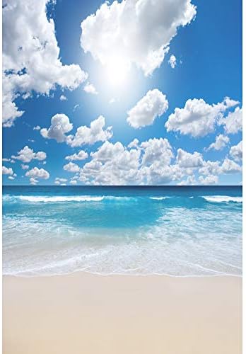 8 * 10 רגל חוף ים חוף רקע כחול טהור ים מים רקע כחול שמיים לבן ענן רקע חוף ים חתונה רקע טרופי סייסטה