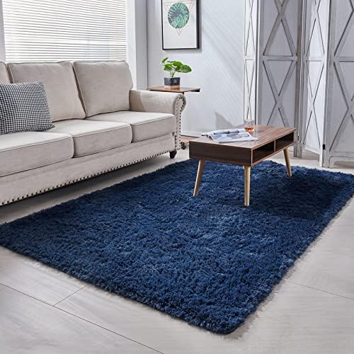 Anvarug 3x5 רגל שטיח שטח קטן, שדרג שטיח נעים מלבני עמיד נגד החלקה, שטיחי שטיחים ערימה ערימה גבוהה לדקורטיבי בית
