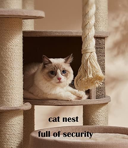 עץ חתול לחתולים מקורה 65. 0 סנטימטרים חתול בית מודרני חתול מגדלי חתול דירה רב שכבה עם פלטפורמות חתול קן וסריטות