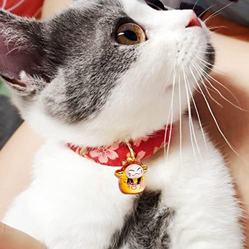 Pulabo 1 pcs צווארון חיות מחמד מתכוונן עם פעמון קישוט תכשיטים של צוואר חיות מחמד בסגנון יפני לחתלתול