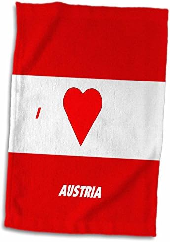רוז תלת מימד אני אוהב את אוסטריה TWL_51543_1 מגבת, 15 x 22, לבן