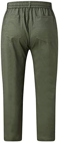 בית 6 מכנסיים קלים כותנה- מכנסי מותניים מזדמנים רופפים מכנסיים לגברים אלסטיים רופפים מכנסי ספורט לגברים לגברים