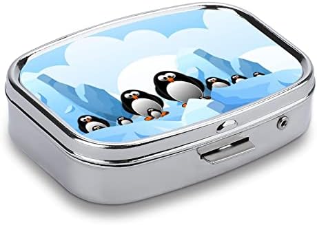 תיבת גלולת חמוד פינגווין כיכר בצורת רפואת לוח מקרה נייד הפילבוקס ויטמין מיכל ארגונית גלולות מחזיק עם