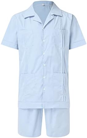 חולצה ומכנסיים קצרים הוואי יוקופי לגברים שרוול קצר מזדמן תלבושות חוף חג היפי בכושר דק