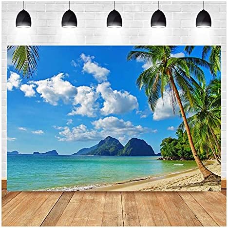 קיץ אוקיינוס חוף נושא צילום תפאורות 9 * 6 רגל ויניל הוואי חתונה הכלה מקלחת תמונה רקע כחול ים שמיים