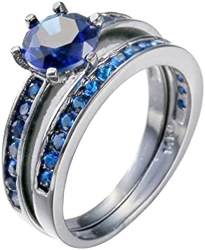 2023 טבעת בהירה עגולה תכשיטי אבן כחולה תכשיטי אופנה