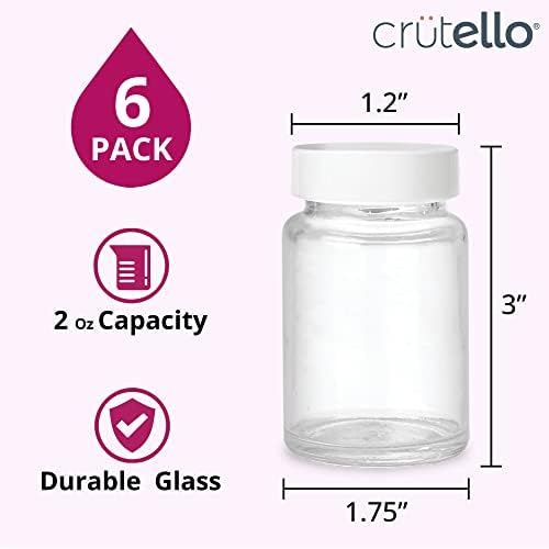 בקבוק זריקת מיץ קרוטלו - 6 מארז זכוכית 2 עוז בקבוק משקה זכוכית שקוף קטן, מיכל אחסון למיץ, זריקות, נוזלים,