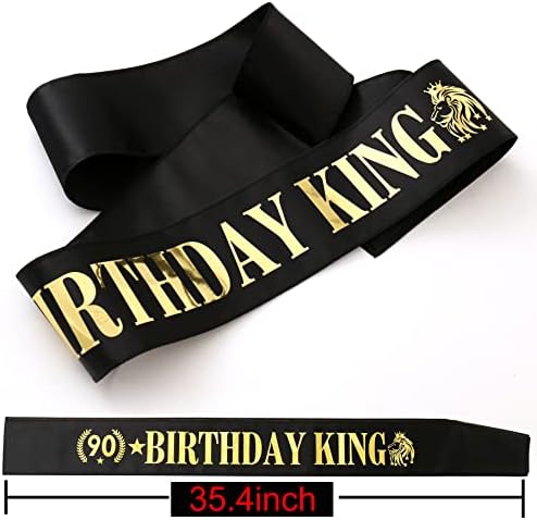 יום הולדת 90 קינג קראון ומלך יום ההולדת, מתנות ליום הולדת 90 לגברים. קישוט למסיבת יום הולדת לגברים