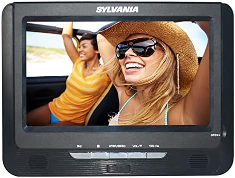 Sylvania SDVD9960-C 9-in. DVD סטנדרטי של מסך כפול נייד ונגן מדיה עם 2 זוגות אוזניות ושלט מרחוק