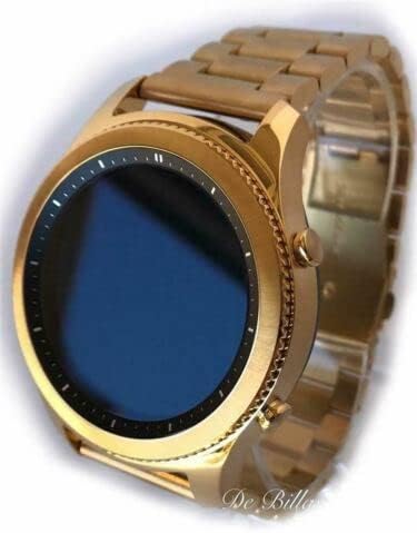 De Billas Lux 24K מצופה זהב מצופה Samsung Gear S3 להקת קישור זהב קלאסי חכם Watch Custom