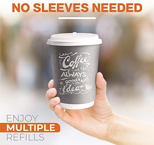 כוסות קפה חד פעמיות של אפלוס טרנד-כוסות קפה מנייר עם מכסים ובוחשים-כוסות חמות מנייר עבה-קיר